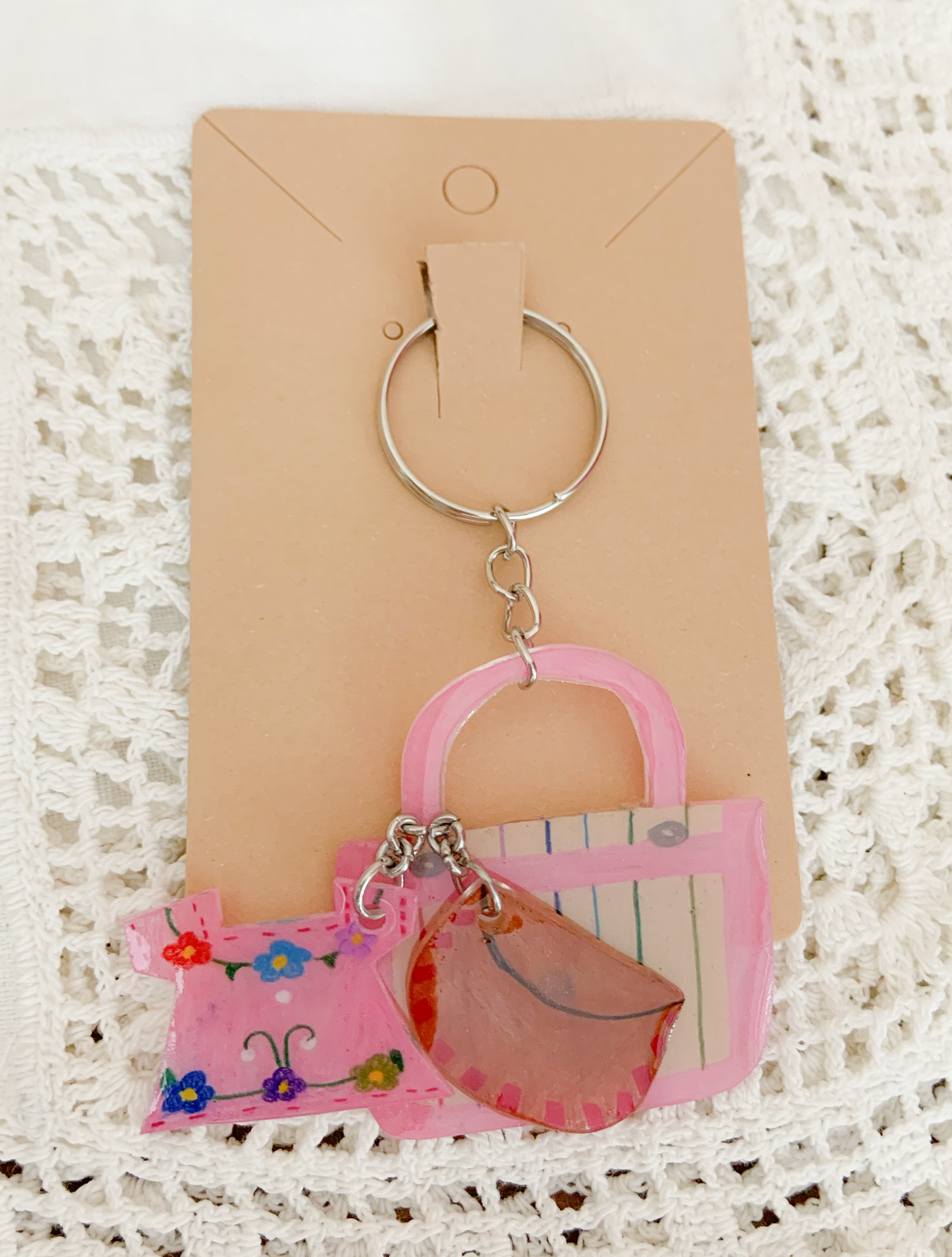 Pink Mercado Bag Keychain