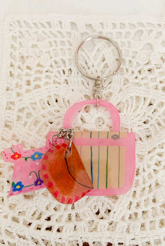 Pink Mercado Bag Keychain